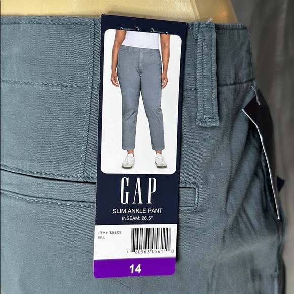 Gap Women’s Sz 14 Slim Ankle Pant  4 pockets blue/gray color Inseam:26.5” - Picture 4 of 6